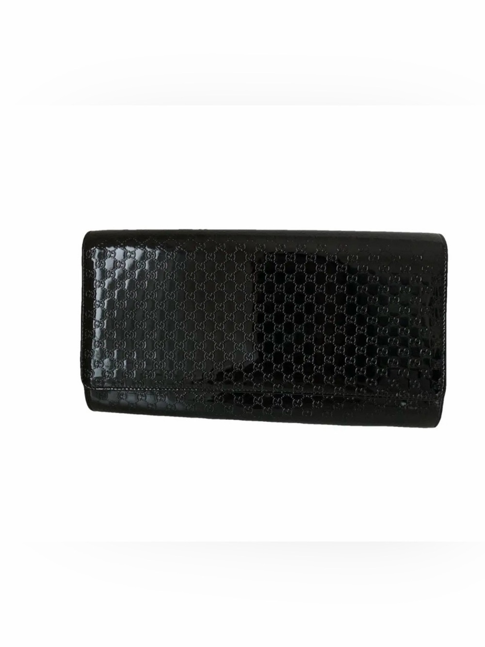 Gucci Black Microguccissima Patent Leather Broadway Clutch